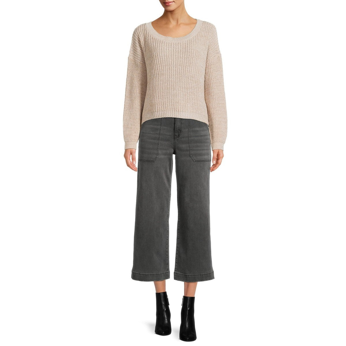 Midnight Muse Cropped ( petite )Wide-Leg Jeans