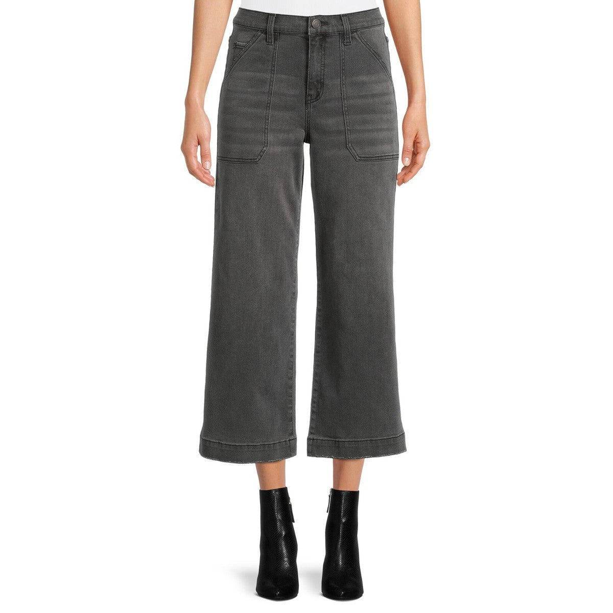 Midnight Muse Cropped ( petite )Wide-Leg Jeans