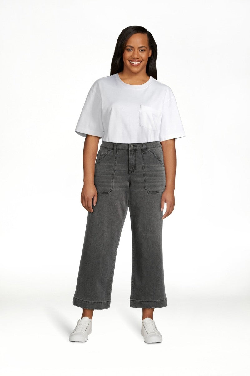 Midnight Muse Cropped ( petite )Wide-Leg Jeans